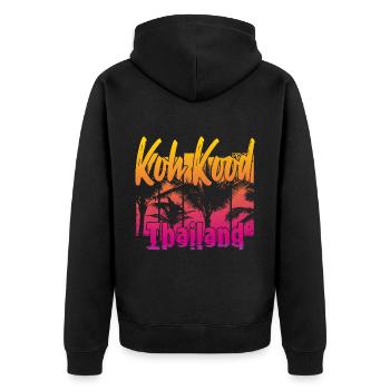 Koh Kood Thailand - Unisex Premium Bio Zip Hoodie - Schwarz - Hinten - Nico (187cm)