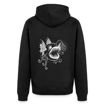 Frogfish with bulb with flowers - Unisex Premium Organic Zip Hoodie - black - Back - Nico (187cm)