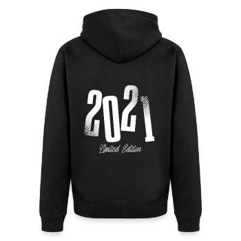 2021 Année de naissance Anniversaire Année de naissance - Veste à capuche bio Premium Unisexe - noir - Dos - Nico (187cm)