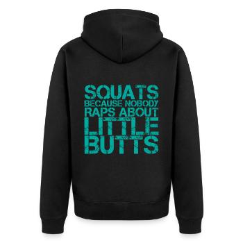 Squats parce que personne ne rappe sur Little Butts 4 - Veste à capuche bio Premium Unisexe - noir - Dos - Nico (187cm)