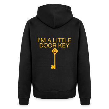 I'm A Little Door Key 4 - Unisex Premium Bio Zip Hoodie - Schwarz - Hinten - Nico (187cm)