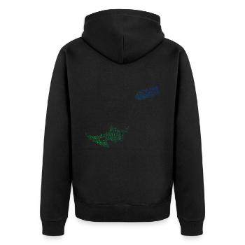 Kitesurfing Kite Kite Kitesurfing Men - Unisex Premium Organic Zip Hoodie - black - Back - Nico (187cm)