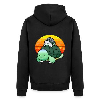 You don't wake sleeping turtles - Unisex Premium Organic Zip Hoodie - black - Back - Nico (187cm)