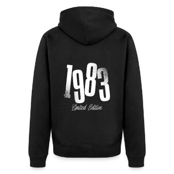 1983 Anniversaire de naissance Année de construction - Veste à capuche bio Premium Unisexe - noir - Dos - Nico (187cm)