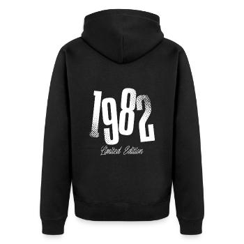 1982 Année de naissance Année de naissance - Veste à capuche bio Premium Unisexe - noir - Dos - Nico (187cm)