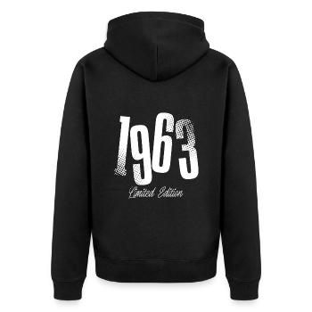 1963 Année de naissance Année de naissance - Veste à capuche bio Premium Unisexe - noir - Dos - Nico (187cm)