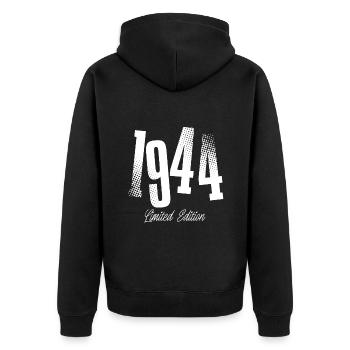 1944 Anniversaire de naissance Année de construction - Veste à capuche bio Premium Unisexe - noir - Dos - Nico (187cm)