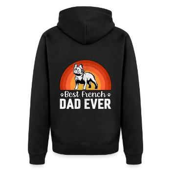 Meilleur papa français de tous les temps - Veste à capuche bio Premium Unisexe - noir - Dos - Nico (187cm)
