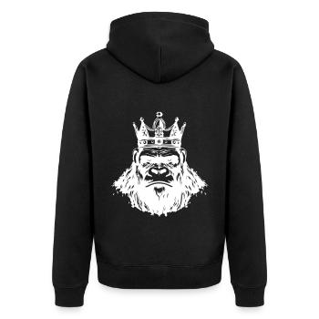Roi Tête de Couronne de gorille - Veste à capuche bio Premium Unisexe - noir - Dos - Nico (187cm)