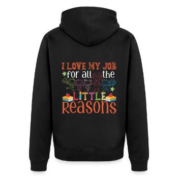 Cute Teaching Montessori Teacher - Unisex Premium Organic Zip Hoodie - black - Back - Nico (187cm)
