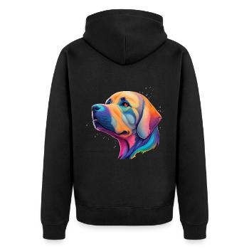 Golden Retriever Hunderasse Hunde Haustier Hund - Unisex Premium Bio Zip Hoodie - Schwarz - Hinten - Nico (187cm)