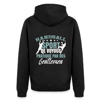 Amusant Handball Hommes - Veste à capuche bio Premium Unisexe - noir - Dos - Nico (187cm)