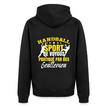 Amusant Handballeur - Veste à capuche bio Premium Unisexe - noir - Dos - Nico (187cm)