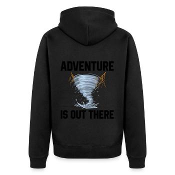 Sturm Spotter | Sturmjäger Sturmwarnungen Geschenk - Unisex Premium Bio Zip Hoodie - Schwarz - Hinten - Nico (187cm)