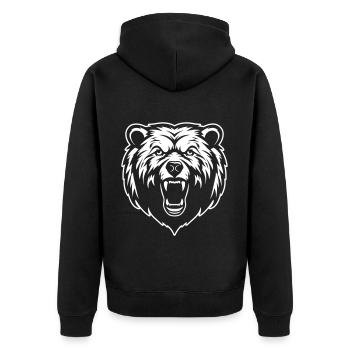 Tête de grizzli - Veste à capuche bio Premium Unisexe - noir - Dos - Nico (187cm)
