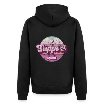 Support squad. - Unisex Premium Organic Zip Hoodie - black - Back - Nico (187cm)