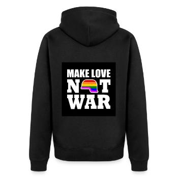 Make love not war - Veste à capuche bio Premium Unisexe - noir - Dos - Nico (187cm)