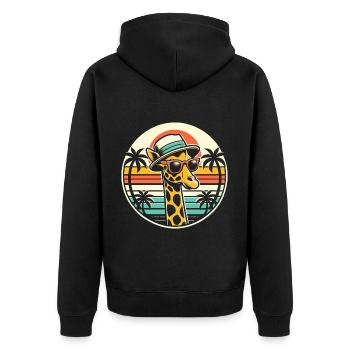 Lunettes de soleil girafe - Veste à capuche bio Premium Unisexe - noir - Dos - Nico (187cm)