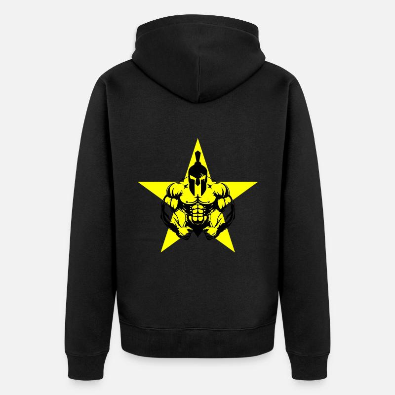 Spartan Bodybuilder Muscles - Veste à capuche bio Premium Unisexe - noir