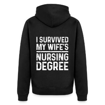 I graduated from nursing school - Unisex Premium Organic Zip Hoodie - black - Back - Nico (187cm)