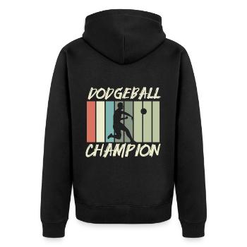 Gift for Dodgeball Players - Unisex Premium Organic Zip Hoodie - black - Back - Nico (187cm)