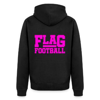 Flag football pour les filles et les femmes - Veste à capuche bio Premium Unisexe - noir - Dos - Nico (187cm)