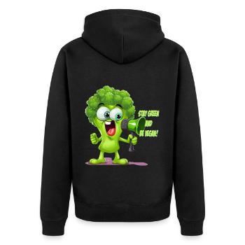 Stay Green - Vegan Food Broccoli Design - Veste à capuche bio Premium Unisexe - noir - Dos - Nico (187cm)