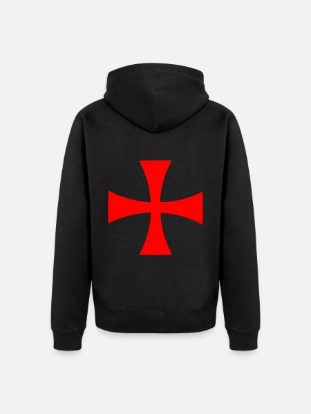 Jerusalem Cross Jerusalem Cross - Unisex Premium Organic Zip Hoodie - black