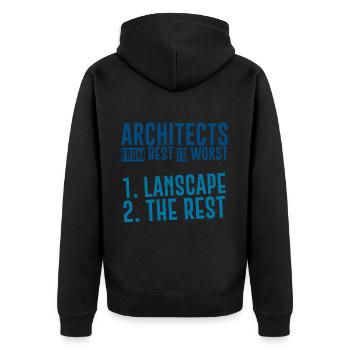 Architects From Best To Worst 1. Landscape 3 - Unisex Premium Bio Zip Hoodie - Schwarz - Hinten - Nico (187cm)