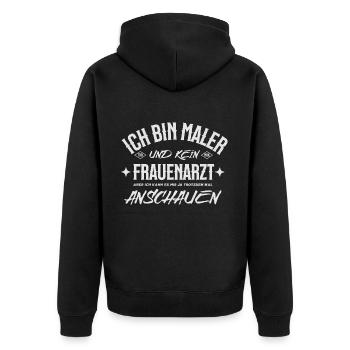 Humour du peintre - Dicton pour les artisans - Veste à capuche bio Premium Unisexe - noir - Dos - Nico (187cm)