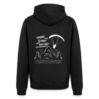 Schirm Check Verstand überbewertet Paragleiter - Unisex Premium Bio Zip Hoodie - Schwarz - Hinten - Nico (187cm)