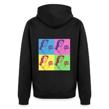 Baking Cake Baking Queen Baking Fairy Baker Pop Art - Unisex Premium Organic Zip Hoodie - black - Back - Nico (187cm)