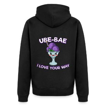 Philippinen Filipino Ube Nachtisch I Geschenk - Unisex Premium Bio Zip Hoodie - Schwarz - Hinten - Nico (187cm)