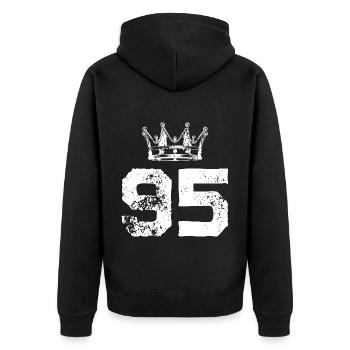 95 Couronne numérique - Veste à capuche bio Premium Unisexe - noir - Dos - Nico (187cm)