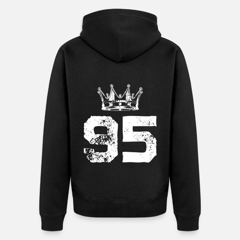 95 Couronne numérique - Veste à capuche bio Premium Unisexe - noir