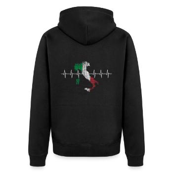 Italien italy Italia - Unisex Premium Bio Zip Hoodie - Schwarz - Hinten - Nico (187cm)