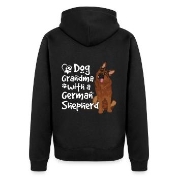 Hund Oma Mit Deutschem Schäferhund Lustige - Unisex Premium Bio Zip Hoodie - Schwarz - Hinten - Nico (187cm)