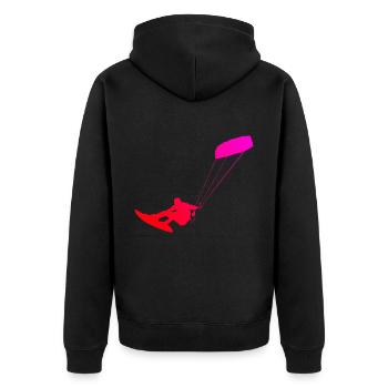 Kitesurfing Kitesurfing Kiten Kitesurfer Men - Unisex Premium Organic Zip Hoodie - black - Back - Nico (187cm)