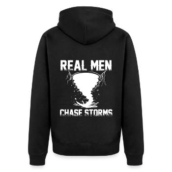 Storm Hunting - Unisex Premium Organic Zip Hoodie - black - Back - Nico (187cm)