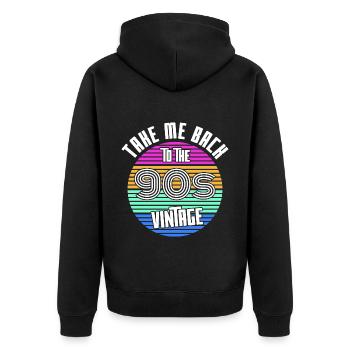 Né dans les années 90 - Veste à capuche bio Premium Unisexe - noir - Dos - Nico (187cm)