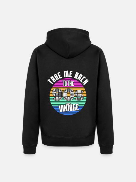 Born in the 90s - Unisex Premium Organic Zip Hoodie - black
