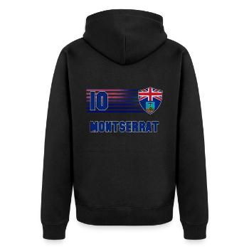 Montserrat Football Team - Unisex Premium Organic Zip Hoodie - black - Back - Nico (187cm)