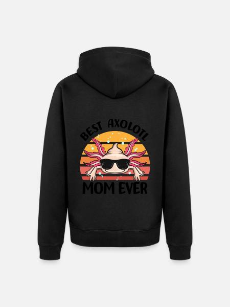 Axolotl - Unisex Premium Organic Zip Hoodie - black