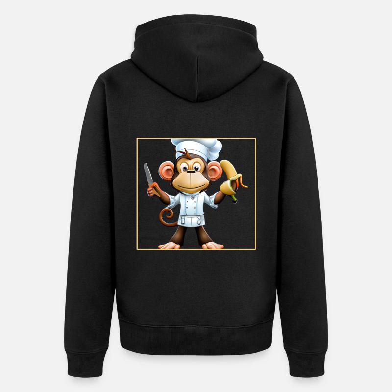 Cuisiniers de singe banane - Veste à capuche bio Premium Unisexe - noir