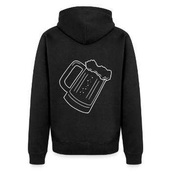 Beer Drawing Party Celebrate White - Unisex Premium Organic Zip Hoodie - black - Back - Nico (187cm)