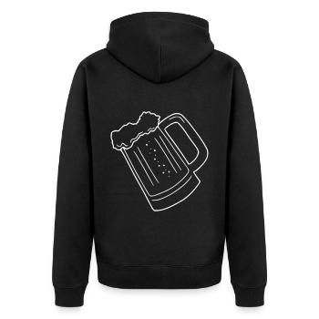 Beer Drawing Party Celebrate White - Unisex Premium Organic Zip Hoodie - black - Back - Nico (187cm)