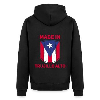Trujillo Alto Puerto Rico - Unisex Premium Organic Zip Hoodie - black - Back - Nico (187cm)