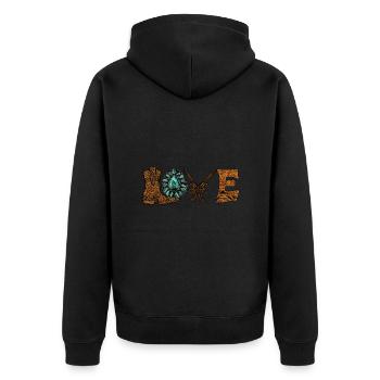 Cowboy Cow Girl Western Farmer Farm Wilder Westen - Unisex Premium Bio Zip Hoodie - Schwarz - Hinten - Nico (187cm)