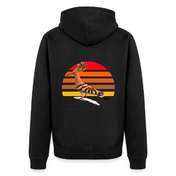 Hoopoe Bird Illustration - Unisex Premium Organic Zip Hoodie - black - Back - Nico (187cm)