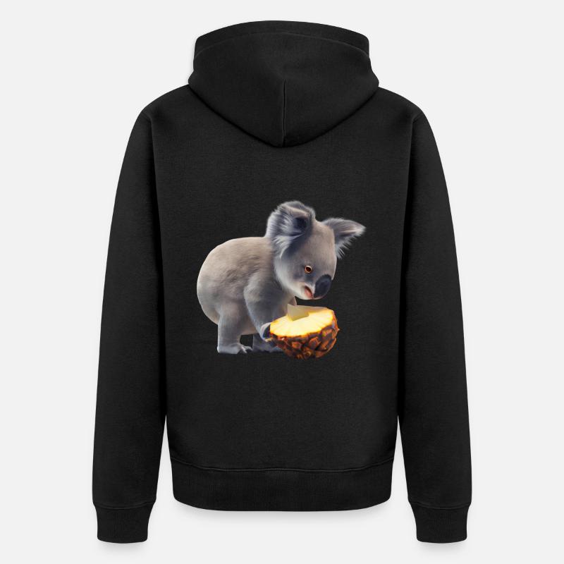Koala et ananas - Veste à capuche bio Premium Unisexe - noir